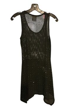 Vocal Black Sequin Mesh Sleeveless Tunic